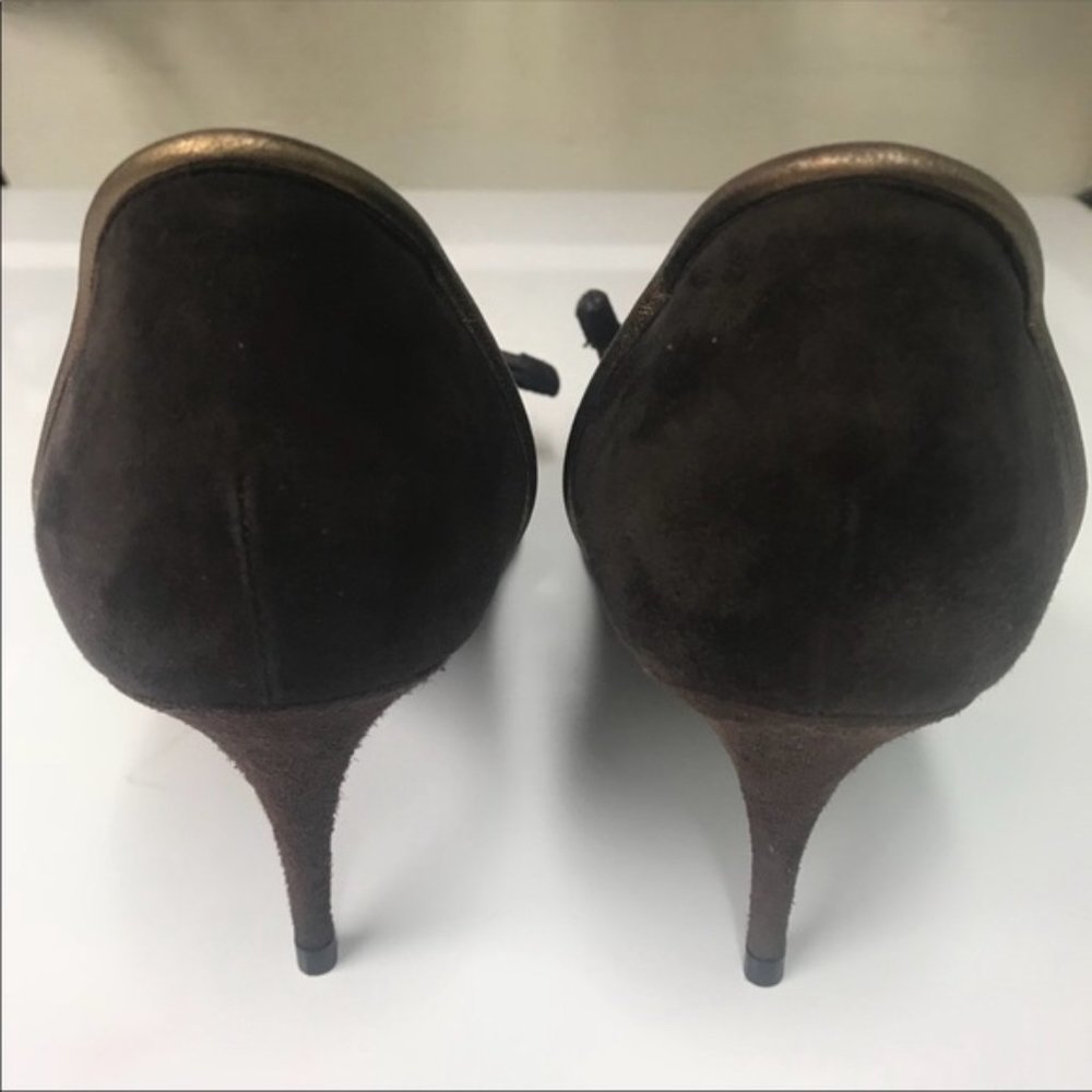 Givenchy Bronze Knot brown suede pumps EU 40 US 9.5 - Picture 8 of 12